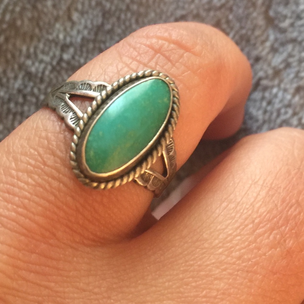 Sterling turquoise size 8 ring